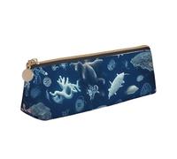 Astuccio in pelle con cerniera, elegante portapenne estetico, per donne e uomini, astuccio in pelle per matite autunnale, per il Ringraziamento, per lavoro, ufficio, viaggi, astuccio per cancelleria