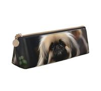 Astuccio in pelle con cerniera elegante portapenne estetico per donne e uomini, astuccio in pelle subacquea colorato minnows portapenne per lavoro, ufficio, viaggio, astuccio per cancelleria, Cane