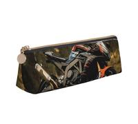 Astuccio in pelle con cerniera elegante portapenne estetico per donne e uomini, astuccio in pelle subacquea colorato minnows portapenne per lavoro, ufficio, viaggio, astuccio per cancelleria, Moto