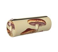 Astuccio in pelle con cerniera, portapenne estetico, vintage, commestibile, con funghi, per donne e uomini, realizzato a mano, multifunzionale, da viaggio, per cosmetici, per lavoro, ufficio, Oro