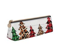 Astuccio in pelle con scritta "Merry Christmas", design sottile, con cerniera metallica, tascabile, per studenti, ufficio, università, scuola media, bianco, Taglia unica, Set di zaini per la scuola