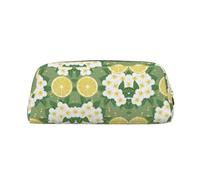 Astuccio in pelle con stampa di limoni, elegante e pratico, per studenti, perfetto per l'ufficio e la scuola, Oro, Taglia unica, Astuccio per trucchi