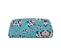 Astuccio in pelle con stampa di mucca, elegante e pratico, per studenti, perfetto per l'ufficio e la scuola, Oro, Taglia unica, Astuccio per trucchi