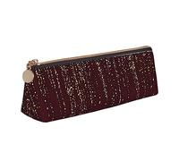 Astuccio in pelle con stampa floreale rosa rossa astuccio portapenne triangolo astuccio portatile con cerniera per ufficio, bianco, Taglia unica