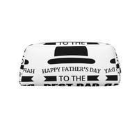 Astuccio in pelle con stampa "Happy Fathers Day to The Best Dad", elegante e pratico, per studenti, perfetto per ufficio e scuola, Argento, Taglia unica, Astuccio per trucchi