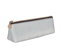 Astuccio in pelle da donna con stampa tartaruga marina sulla spiaggia, grande capacità, astuccio portapenne con cerniera per ufficio, bianco, Taglia unica, Semplice