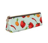 Astuccio in pelle di mais vegetale, design sottile, con cerniera metallica, formato tascabile, per studenti, ufficio, università, scuola media, bianco, Taglia unica, Set di zaini per la scuola