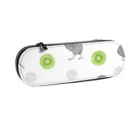 Astuccio in pelle Organizer per riporre articoli di cancelleria, modello senza cuciture Acquerello Kiwi Uccello Kiwi Animale selvatico Kiwi Animale selvatico Natura Kiwi