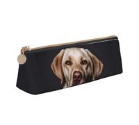 Astuccio in pelle per donne e uomini, astuccio con cerniera, astuccio portatile carino con cane labrador, piccola borsa per il trucco, portamonete per lavoro e ufficio