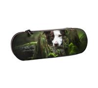 Astuccio in pelle per riporre articoli di cancelleria, Border Collie Forest Stone Sweet Brown Dogs Animali domestici