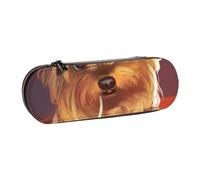 Astuccio in pelle per riporre articoli di cancelleria, Yorkshire Terrier mangia noodles cane carino
