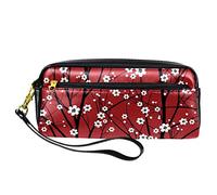Astuccio in pelle PU per studenti, astuccio per matite con ciliegia, elegante stile palazzo, organizer per cancelleria, con scomparti, astuccio con cerniera, per ragazze e ragazzi, Multicolore,