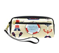 Astuccio in pelle PU per studenti astuccio per matite con faro in riva al mare organizzatore di cancelleria con scomparti con cerniera astuccio per adolescenti ragazze ragazzi, Multicolore - 6