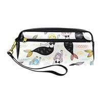 Astuccio in pelle PU per studenti astuccio per studenti mito unicorni cartone animato spazio pianeta cancelleria organizer con scomparti astuccio con cerniera per adolescenti ragazze ragazzi,
