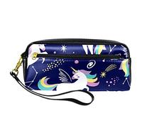 Astuccio in pelle PU per studenti astuccio per studenti mito unicorni cartone animato spazio pianeta cancelleria organizer con scomparti astuccio con cerniera per adolescenti ragazze ragazzi,