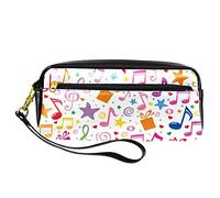Astuccio in pelle PU per studenti astuccio per violoncello strumenti musicali nero cancelleria organizer con scomparti astuccio con cerniera per ragazze adolescenti ragazzi, Multicolore 2