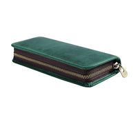Astuccio in pelle, vintage, con cerniera, grande capacità, per scuola, lavoro, ufficio