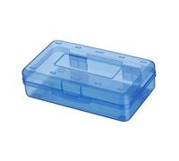 Astuccio in Plastica Blu per Penne e Graffette, Organizzatore Scuola | Portatile, per Zaino e Studio a Casa, Ordinato per Artisti e Ufficio, Riduce il Disordine sulla Scrivania
