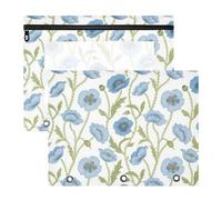 Astuccio in plastica trasparente con finestrella per documenti formato A4, confezione da 2 pezzi, per studenti e casa, vintage, colore: blu
