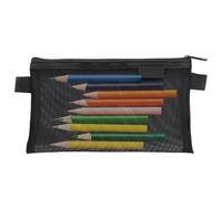 Astuccio in rete per matite - Borse a rete con cerniera - Organizer per cosmetici e materiale scolastico resistenti per studenti, bambini, adolescenti e adulti, Nero , Consulte la descripción, Vedere
