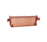 Astuccio in rete trasparente a doppio strato, organizer per cancelleria di grande capacità, per scuola, ufficio, adolescenti, studenti, 210 x 60 x 80 mm, verde matcha, Browninve al caramello, Taglia