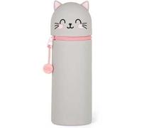 Legami - Kawaii Astuccio Scuola 2 in 1 in Morbido Silicone, Portapenne da Tavolo, Chiusura con Cerniera, Penne Pastelli Pennarelli, H 18.5 cm