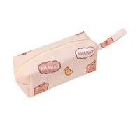 Astuccio in tela con cartoni animati, organizer per penne portatile, con cerniera, borsa da viaggio per cosmetici, per studentesse, ragazze, donne, Banana Bear