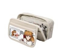 Astuccio in tela con motivo Ayanami Rei Asuka Langley Soryu Ikari Shinji Fashion Stationery Anime per ragazze ragazzi regalo scolastico, grande capacità per il rientro a scuola, Tipo 1, 21.5 x 7.5 x