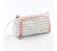 Astuccio in tela morbida con cerniera portatile, grande capacità, estetico, organizer per pennarelli, matite, cancelleria per ragazze, adolescenti, studenti, B