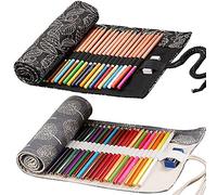 Astuccio in Tela Portamatite, Ouceanwin 2 Pezzi 36 Fori Avvolgere La Matita In Tela Roll Up Portapenne, Retro Roll Tela Matita Wrap, Studenti Cancelleria Stoccaggio Borsa per Artista, Scuola, Ufficio