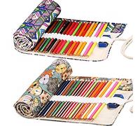 Astuccio in Tela Portamatite, Ouceanwin 2 Pezzi 36 Fori Roll Up Portapenne in Tela, Retro Matite Accessori Roll Tela Matita Wrap, Studenti Cancelleria Stoccaggio Borsa per Artista, Scuola, Ufficio