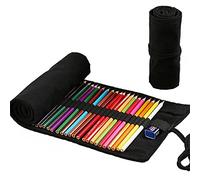 Astuccio in Tela Portamatite, Ouceanwin 72 Fori Roll Up Portapenne Retro Matite Accessori Wrap, Studenti Cancelleria Stoccaggio Borsa per Artista, Scuola, Ufficio