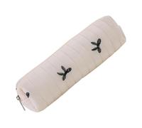 Astuccio in tessuto di grande capacità per penne e piccoli, Beige | Spazio per oltre 30 strumenti di scrittura standard, organizer per penne in morbido poliestere con cuciture decorative per la