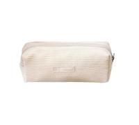 Astuccio in velluto a coste - Astuccio beige | Astuccio per trucchi per studenti | Borse per cosmetici in velluto a coste | Astuccio estetico per materiale scolastico | Borsa per il trucco da donna