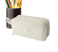 Astuccio In Velluto A Coste Di Grande Capacità - Astuccio Portatile In Velluto A Coste Con Cerniera | Organizzatore Di Articoli Di Cancelleria Multiscomparto Per Studenti, Insegnanti (Cre-ma)