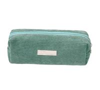 Astuccio in velluto a coste, grande capacità, con cerniera, per organizzare gli strumenti di scrittura, soluzione di trasporto portatile, multifunzione, per scuola elementare, media, alta, Verde
