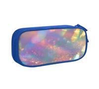 Astuccio iridescente per ragazzi e ragazze, con galassia, astratto, grande, portapenne da scrivania, organizer per cancelleria, astuccio per scuola, ufficio, borsa per il trucco con cerniera, rosa