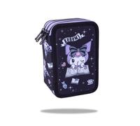 CoolPack Kuromi Astuccio Jumper 3-3 scomparti riempiti - Astuccio per studenti con cancelleria - motivo gotico