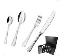 Astuccio legno 113 pezzi coltello manico vuoto Impero Argento 8 micron, Acciaio inox Aisi 304 Finitura Argentata, spessore argento 8 micron, spessore posata 3 mm cromo