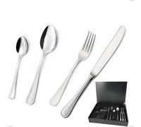 Astuccio legno 24 pezzi Impero Argento 8 micron, Acciaio inox Aisi 304 Finitura Argentata, spessore argento 8 micron, spessore posata 3 mm cromo