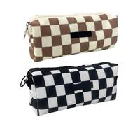 Astuccio Letterario A Quadretti Da 2 Pezzi, Astuccio In Velluto A Coste, Astuccio Retrò, Astuccio Per Ragazze, Borse Per Riporre Articoli Di Cancelleria Per Studenti