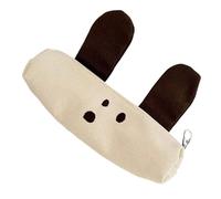 Astuccio lungo per matite con orecchie di cane, borsa in tela di grande capacità, organizer portatile per penne, astuccio da viaggio per trucco per cani, Tromba Caffè