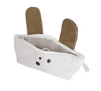 Astuccio lungo per matite con orecchie di cane, borsa in tela di grande capacità, organizer portatile per penne, astuccio da viaggio per trucco per cani, Dimensioni caffè