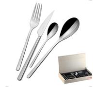 Astuccio madeira 24 pezzi posate sintesi bugatti, acciaio 18.10 cromo lucido cromo