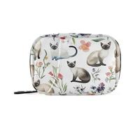 Astuccio medico bianco con scomparti rimovibili per gatti siamesi con organizer per borsa riutilizzabile