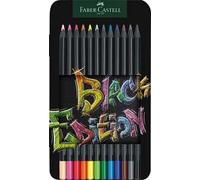 Astuccio metallo da 12 matite colorate triangolari Black Edition