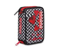 Astuccio Mitama 3 scomparti - SUPER TRIPLO BRILLIANT LOVE, Nero - Contenuto 46 pz - Completo di matite, pennarelli ecc. - Portapenne Scuola Elementare Bambini