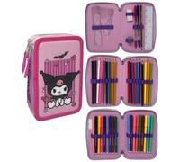 ASTUCCIO MULTISCOMPARTO KUROMI SANRIO 3 ZIP PER LA SCUOLA PORTACOLORI GIOTTO - H