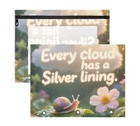 Astuccio multiuso a 3 anelli per lettere formato A4, confezione da 2 pezzi, per insegnanti, università, ogni nuvola ha una fodera argentata a forma di lumaca animale