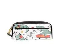 Astuccio Music Lover Dinosaur Skateboard Dino Pattern Borsa Dei Trucchi Con Cerniera Borsa Per Matite Aesthetic Portapenne Astuccio Per Studenti Matite Scuola